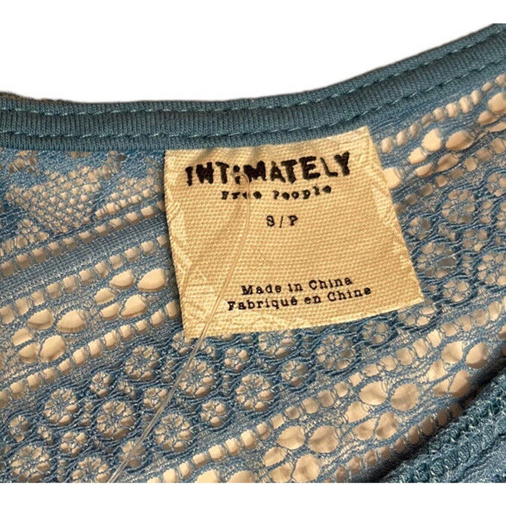 NEW Free People Intimately Blue Floral Paisley Lace Stretch Bodycon Dress Size S - Picture 3 of 7